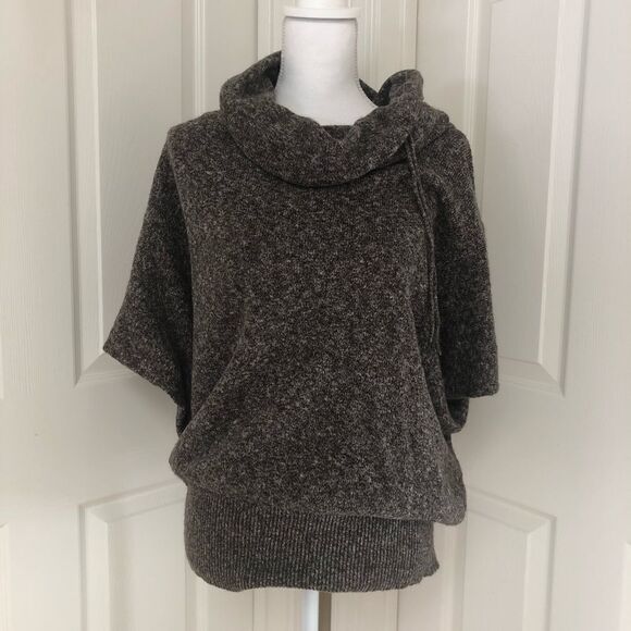 Amber Sun Wool Blend Cowl Short Sleeves Sweater Small - Picture 1 of 7